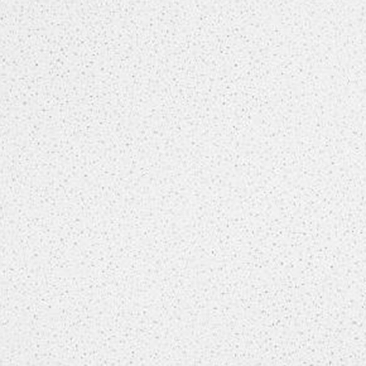 The Go Build 2 ft. x 4 ft. Fine Fissured Square Edge Tile (64 sq. ft./case) features a white, lightly textured surface with small, evenly spaced gray speckles, resembling classic mineral fiber acoustical ceiling tiles.